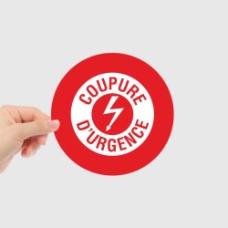 Stickers - Rond - Coupure d'urgence